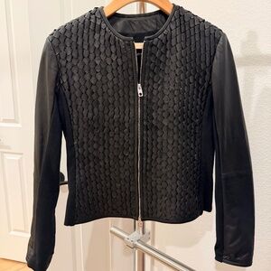 Emporio Armani Women's Black Leather Jacket